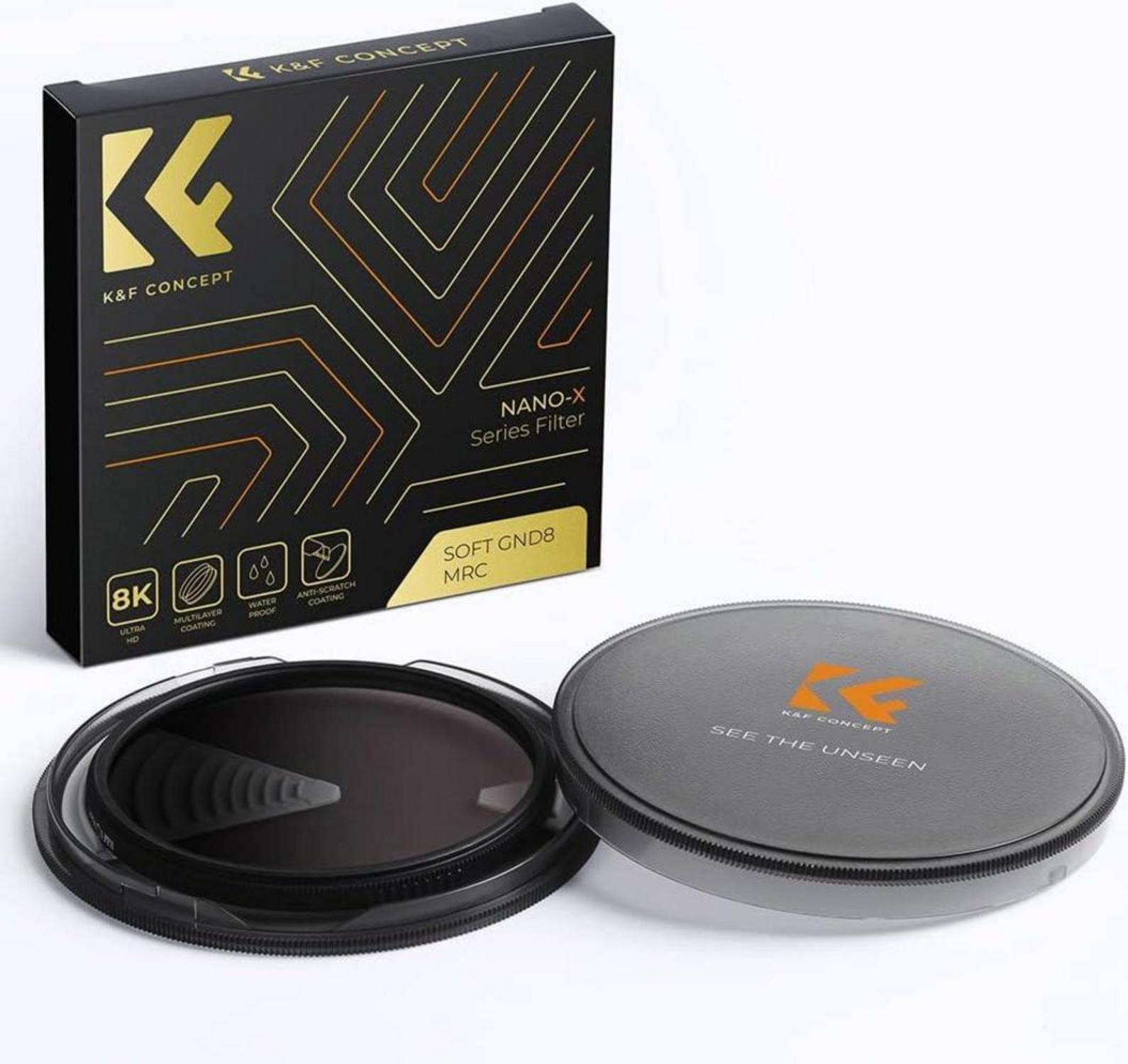 K&F Concept 58mm Soft GND8 Grauverlaufsfilter ND0,9 aus optischem Glas