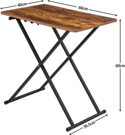 Klappbarer Beistelltisch Verstellbare Höhe Industriestil 60x40x60 cm