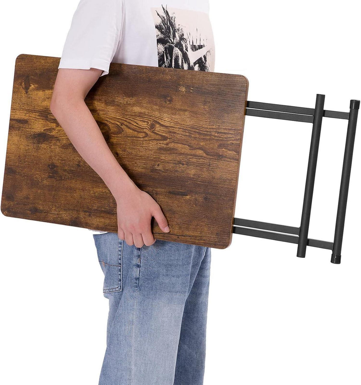 Klappbarer Beistelltisch 60x40x60cm Höhenverstellbar Industriestil