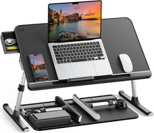 Verstellbarer Laptoptisch Betttisch mit Schublade PVC-Leder
