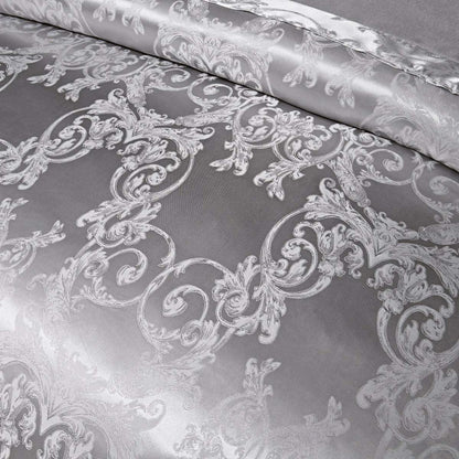 Satin Bettwäsche Set 220x240cm Grau Silber Wendebettwäsche