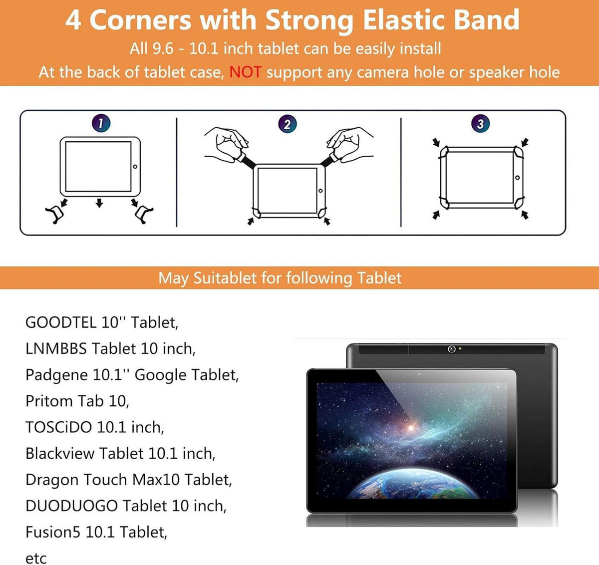 Hülle für 10 Zoll Tablet, Schutzhülle für 9.6-10.5 Zoll