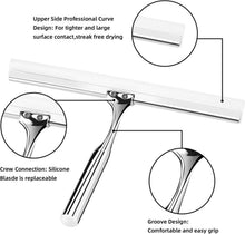 Duschabzieher Edelstahl mit Silikonlippe 25cm & Haken - ohne