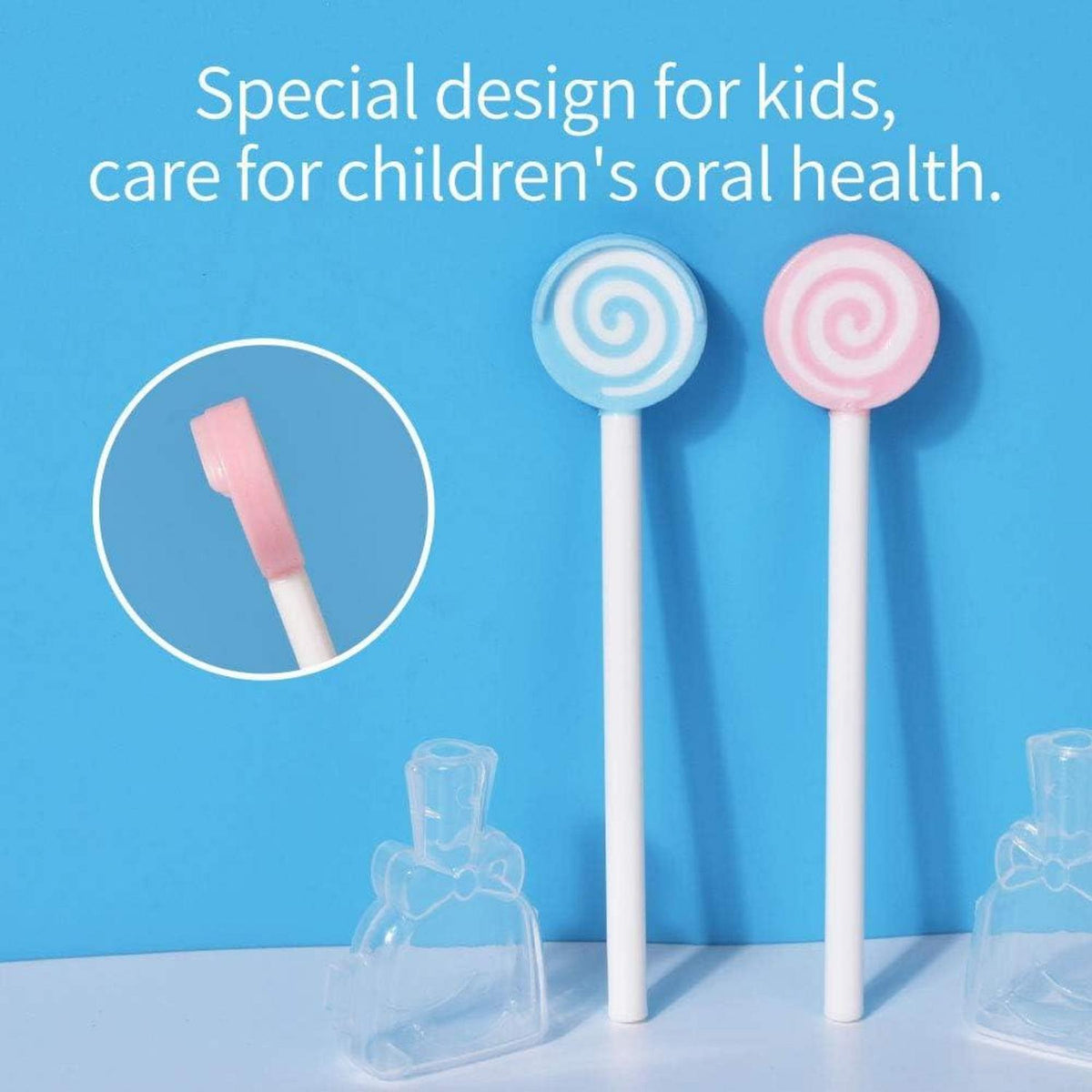 Zungenreiniger Lutscher-Form für Kinder 2er Packung
