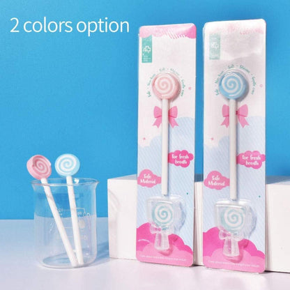 Zungenreiniger Lutscher-Form Kinder Rosa Blau 2er Packung