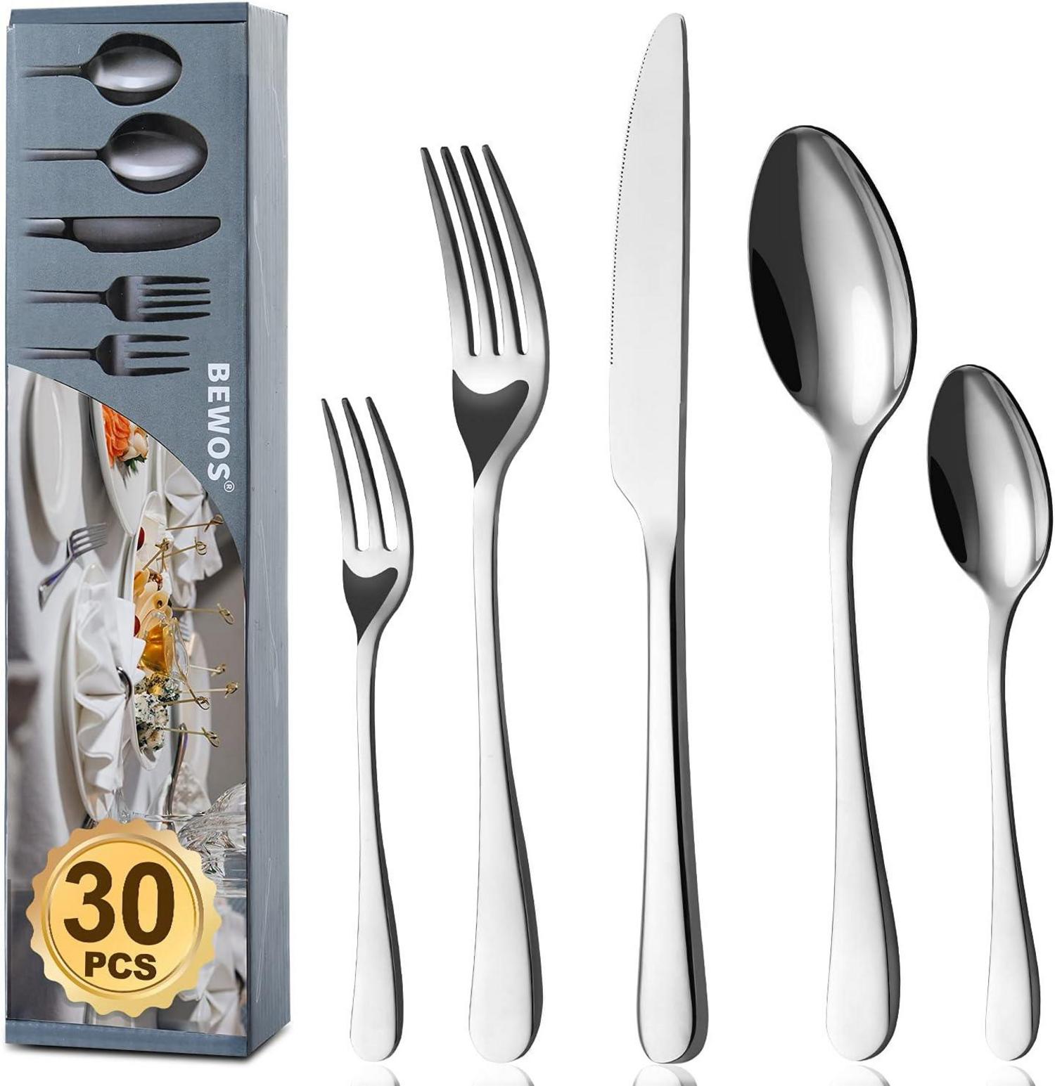 30-teiliges Besteckset Edelstahl Spiegelpoliert Spülmaschinenfest