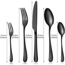 Besteck Set für 6 Personen 30 tlg Schwarz Matt Essbesteck