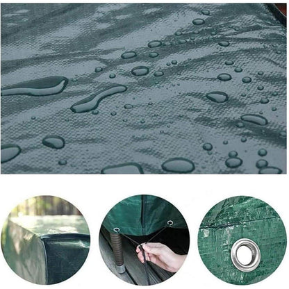 Wasserdichte Gartenmöbelabdeckung für rechteckige Tische und Stühle, extra groß, grün