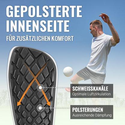Schienbeinschoner Fußball Stutzen Optimierter Einstecktasche Schwarz L