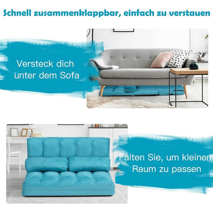 2-Sitzer Bodensofa mit Schlaffunktion & 6-stufiger Verstellung