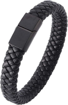 Klassisches Lederarmband für Männer Jugend Geschenk Schwarz