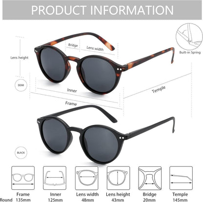 2er Pack Polarisierte Sonnenbrille Unisex UV400 Schutz Retro Vintage