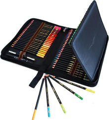 72 Buntstifte Set mit Case Premium Black Zipper - Ideal für