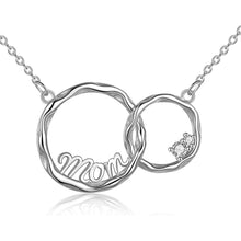 925 Sterling Silber Doppelkreis Halskette Muttertag Geschenk
