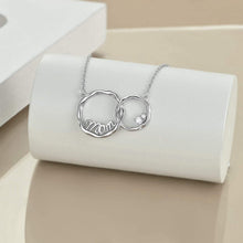 925 Sterling Silber Doppelkreis Halskette Muttertag Geschenk