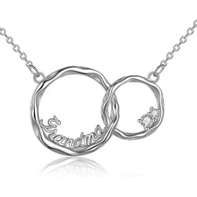 925 Sterling Silber Interlocking Doppelkreis-Halskette für