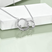 925 Sterling Silber Interlocking Doppelkreis-Halskette für