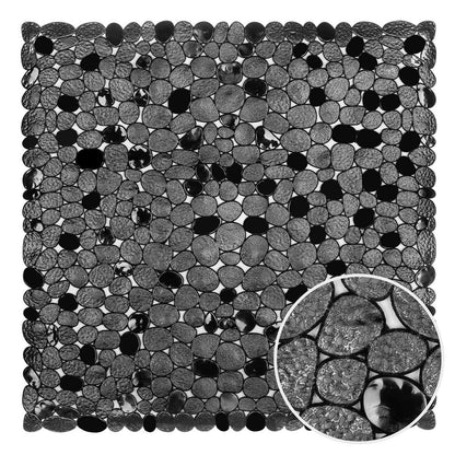 Antirutsch Duschmatte Schwarz 54x54 cm Quadratisch