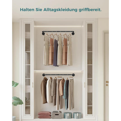 OROPY Industrieller Stil Rohr-Kleidergestell 2er Set Schwarz
