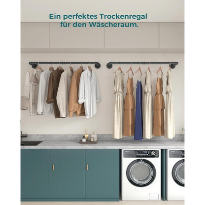 OROPY Industrieller Stil Rohr-Kleidergestell 2er Set Schwarz