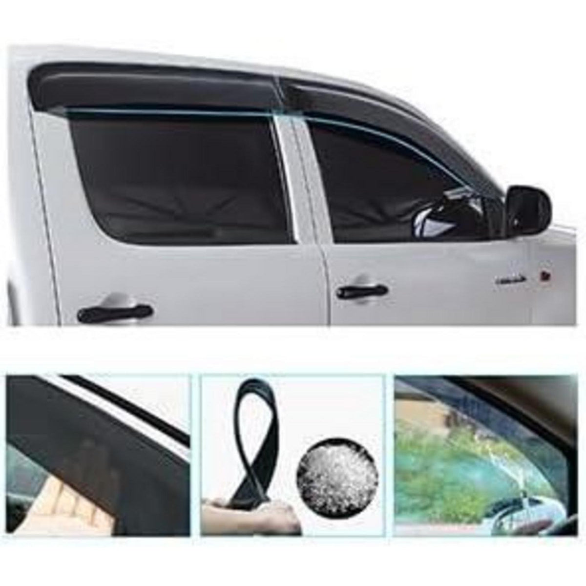 Windabweiser Toyota Hilux Vigo 2005-2014 Smoke Schwarz