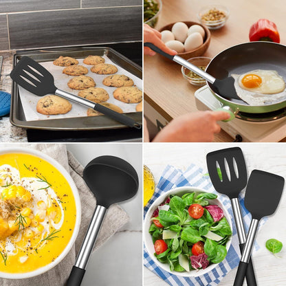 Silikon Küchenhelfer Set 25-teilig Edelstahlgriff