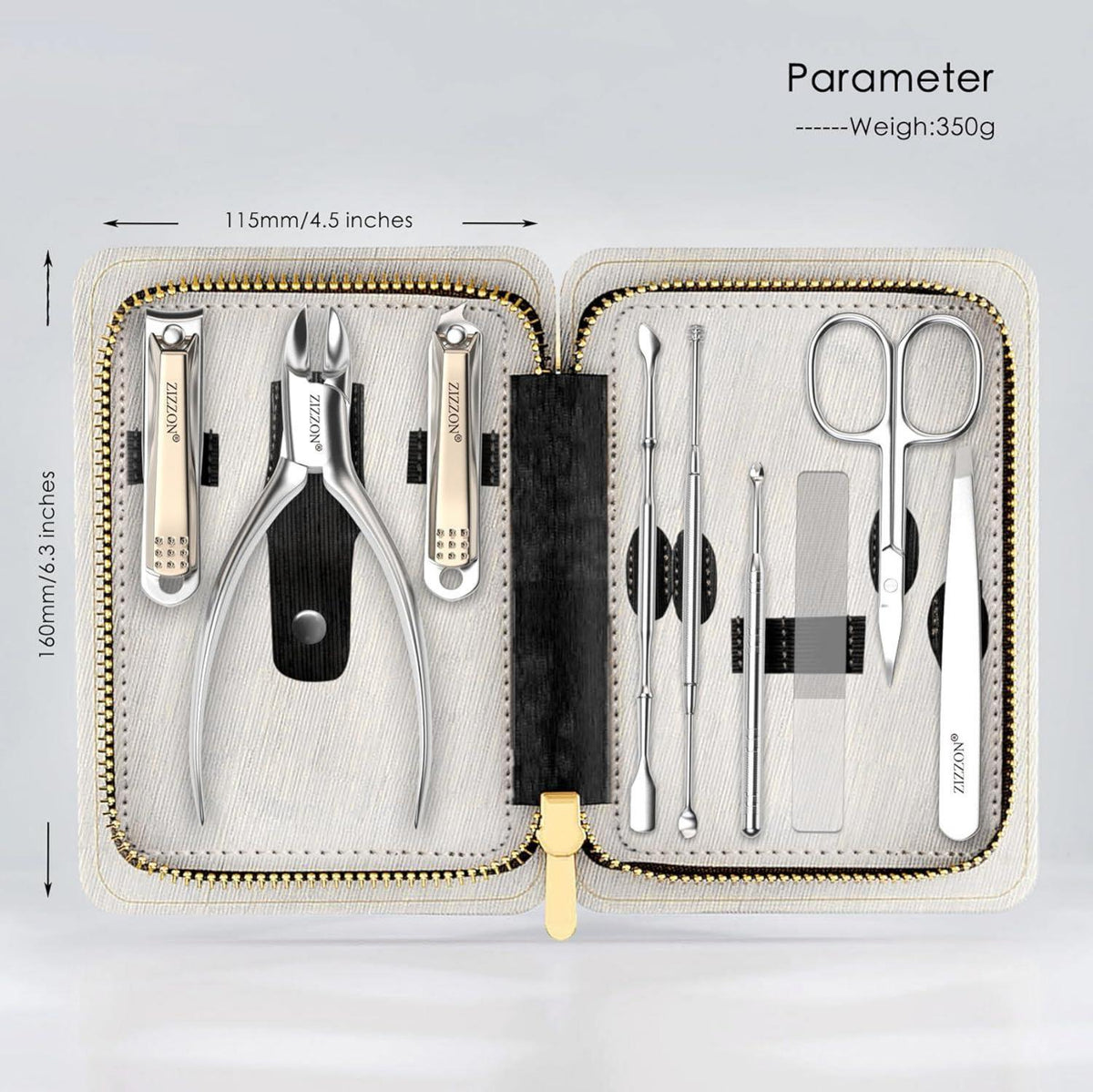 Zehennagel- und Fingernagelknipser-Set aus Edelstahl, 9-in-1 Pediküre- und