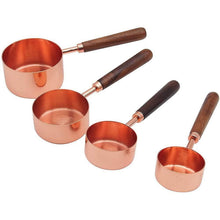 Edelstahl Messbecher-Set mit Holzgriff – 4er Set, Roségold