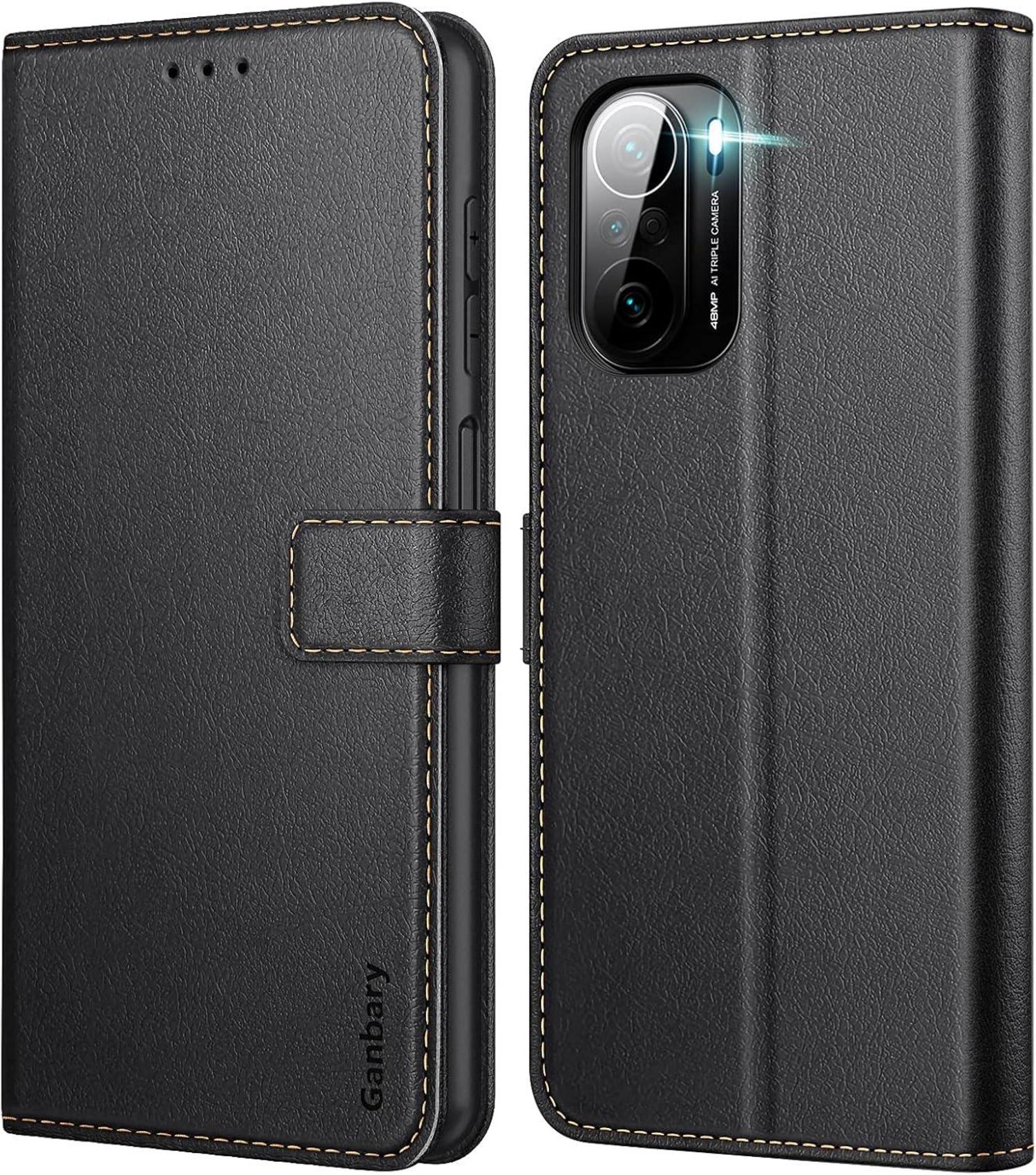 Xiaomi Poco F3 Handyhülle Leder Flipcase Schwarz Magnet Standfunktion