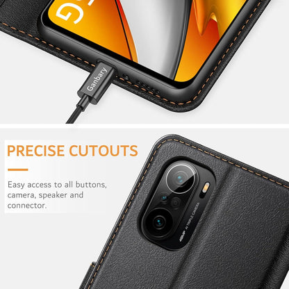 Handyhülle Xiaomi Poco F3 Premium Leder Flipcase Schwarz