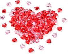 Acryl Herz Diamanten Kristalle Konfetti Dekoration 500 Stk. Rot Rosa