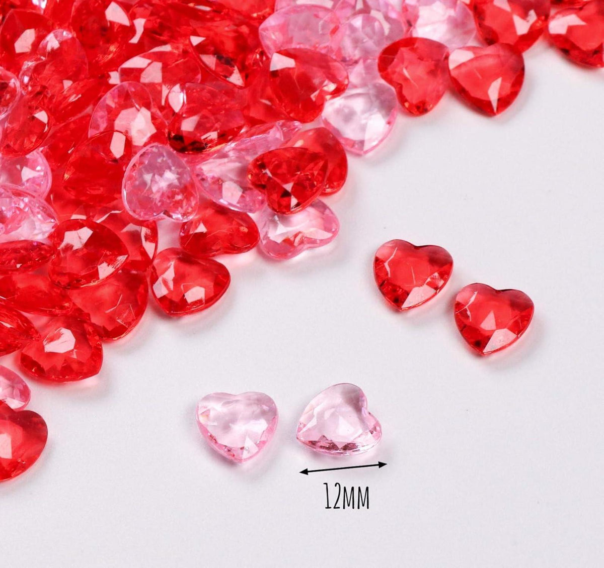 Acryl Herz Diamanten 500 Stk. 12mm Valentinstag Hochzeit