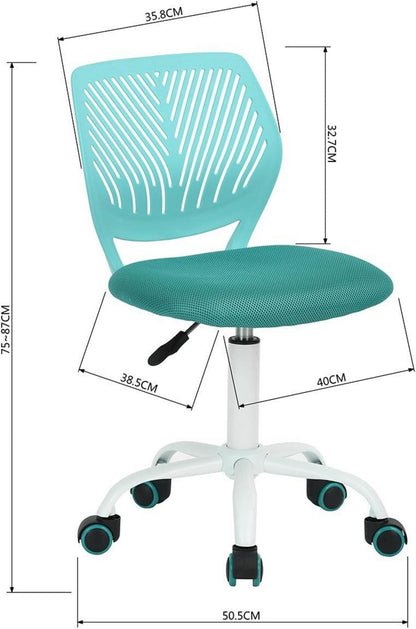 Verstellbarer Bürostuhl Stoffsitz Drehstuhl Aqua