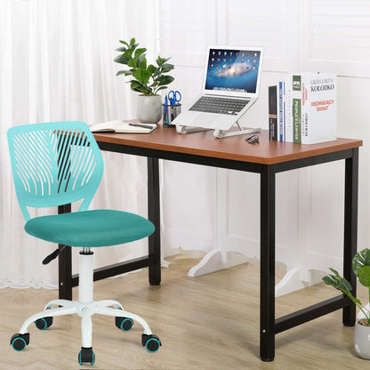 Verstellbarer Bürostuhl Stoffsitz Aqua 55 cm Rückenlehne bequem