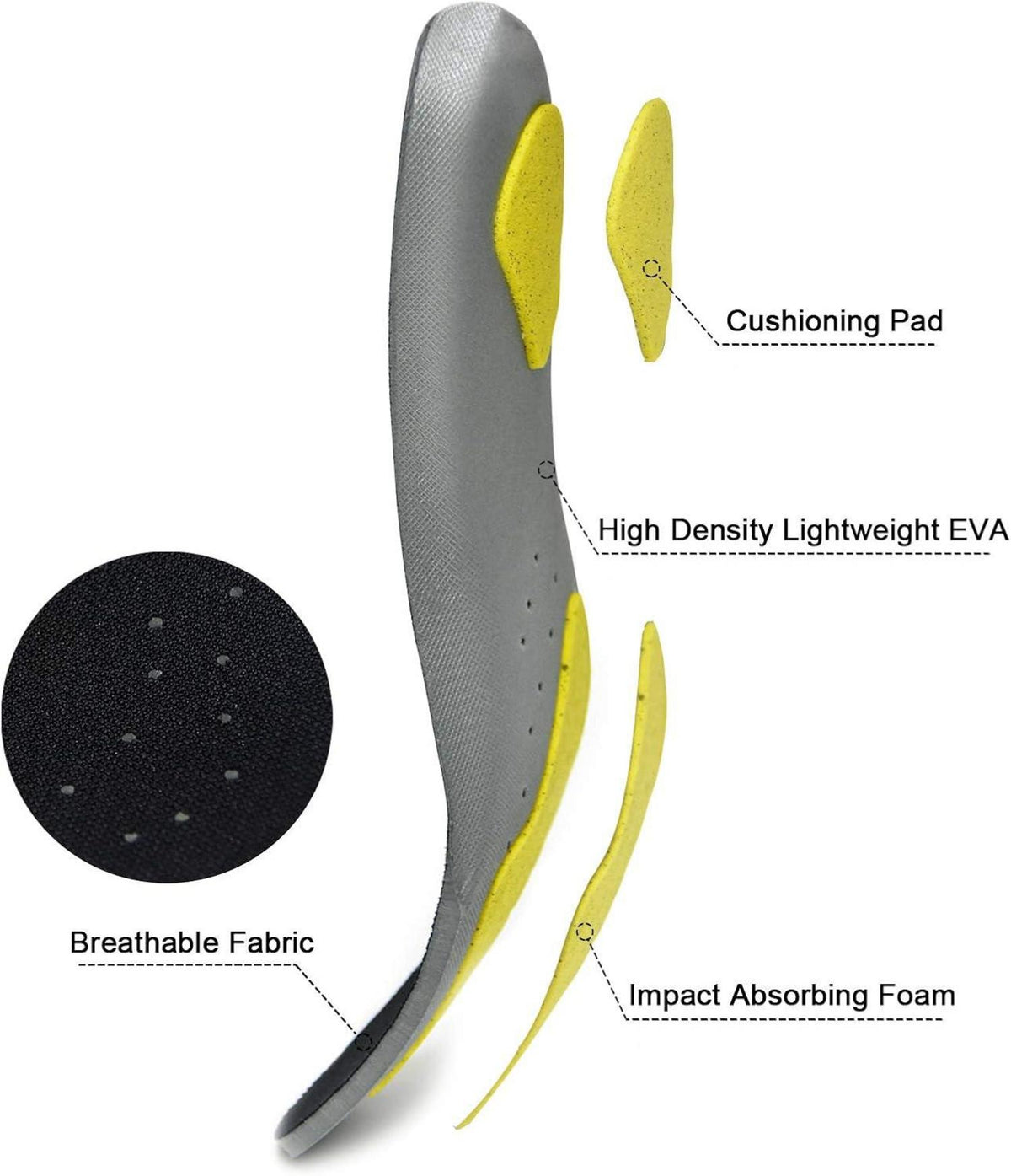 Sport Einlegesohlen Arch Support Atmungsaktiv Dämpfung Laufschuhe
