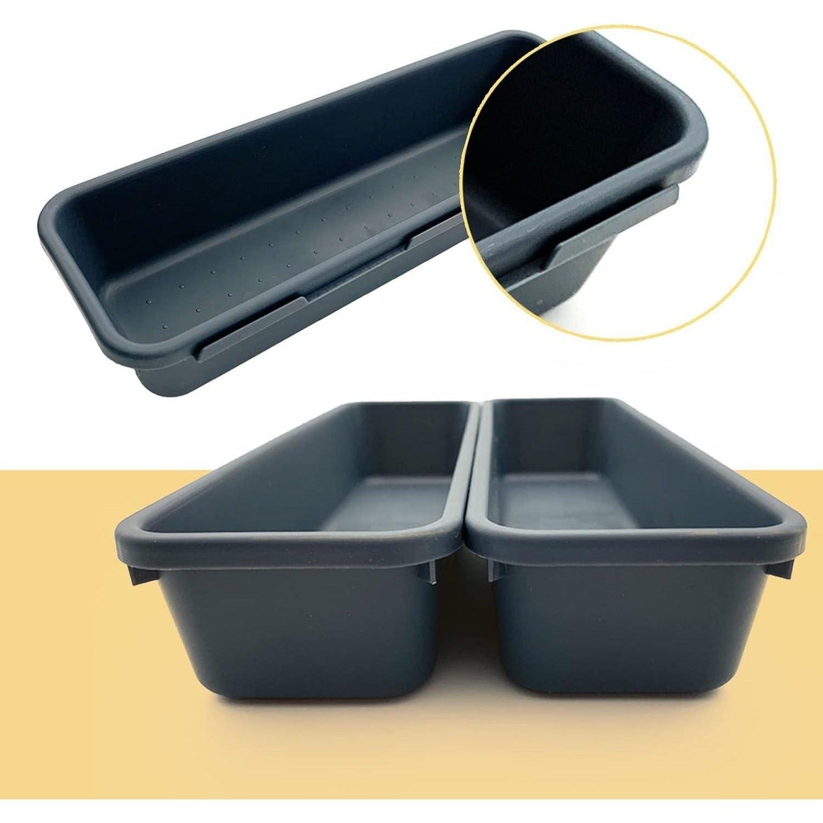 8er Schubladen Organizer Grau, Frei Kombinierbar