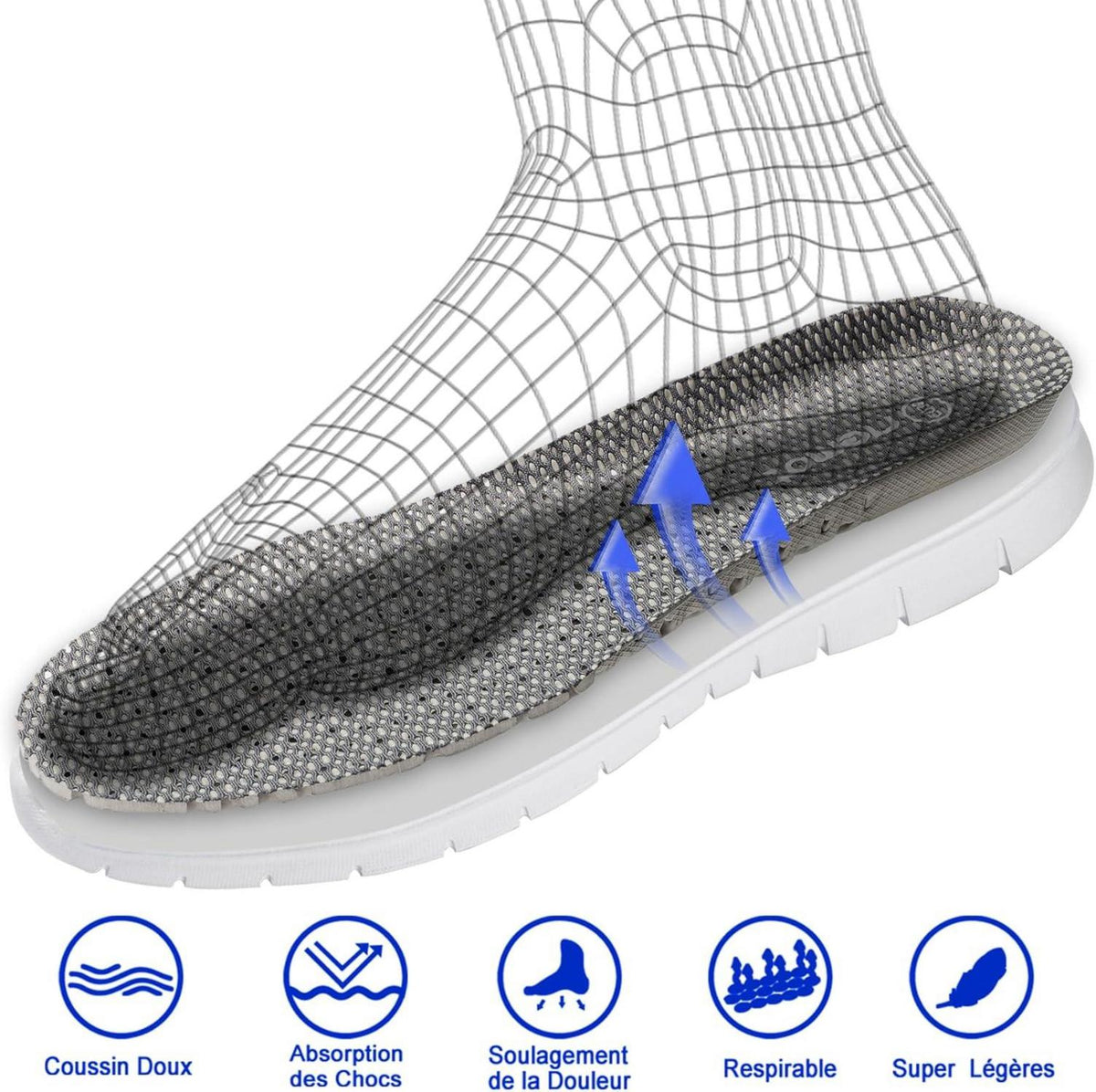 Sport Einlegesohlen Herren Damen Arch Support atmungsaktiv Gr.36-47