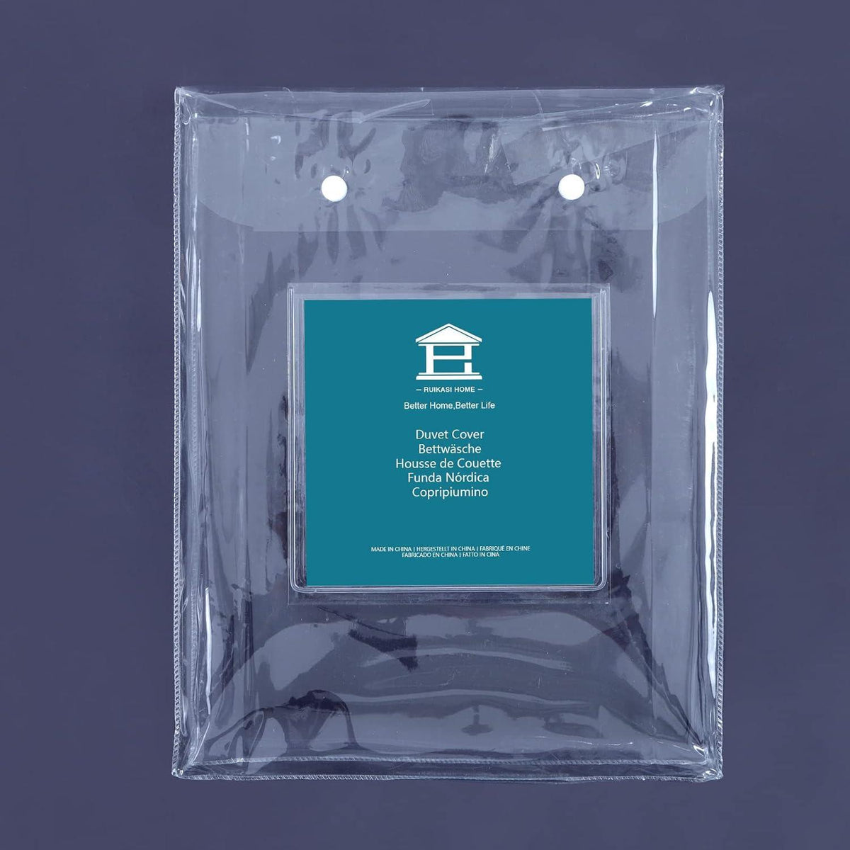 Bettwäsche 155x220 Blau Mikrofaser Reißverschluss Weich und Bügelfrei