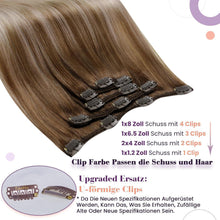 Clip-in Haarverlängerung Echthaar Balayage Blondbraun Ombre