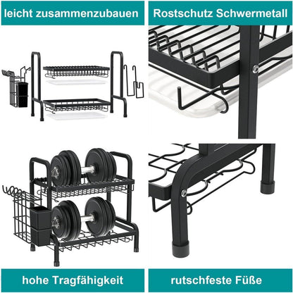 Abtropfgestell Edelstahl Geschirr 2 Ebenen Schale rostfrei groß langlebig