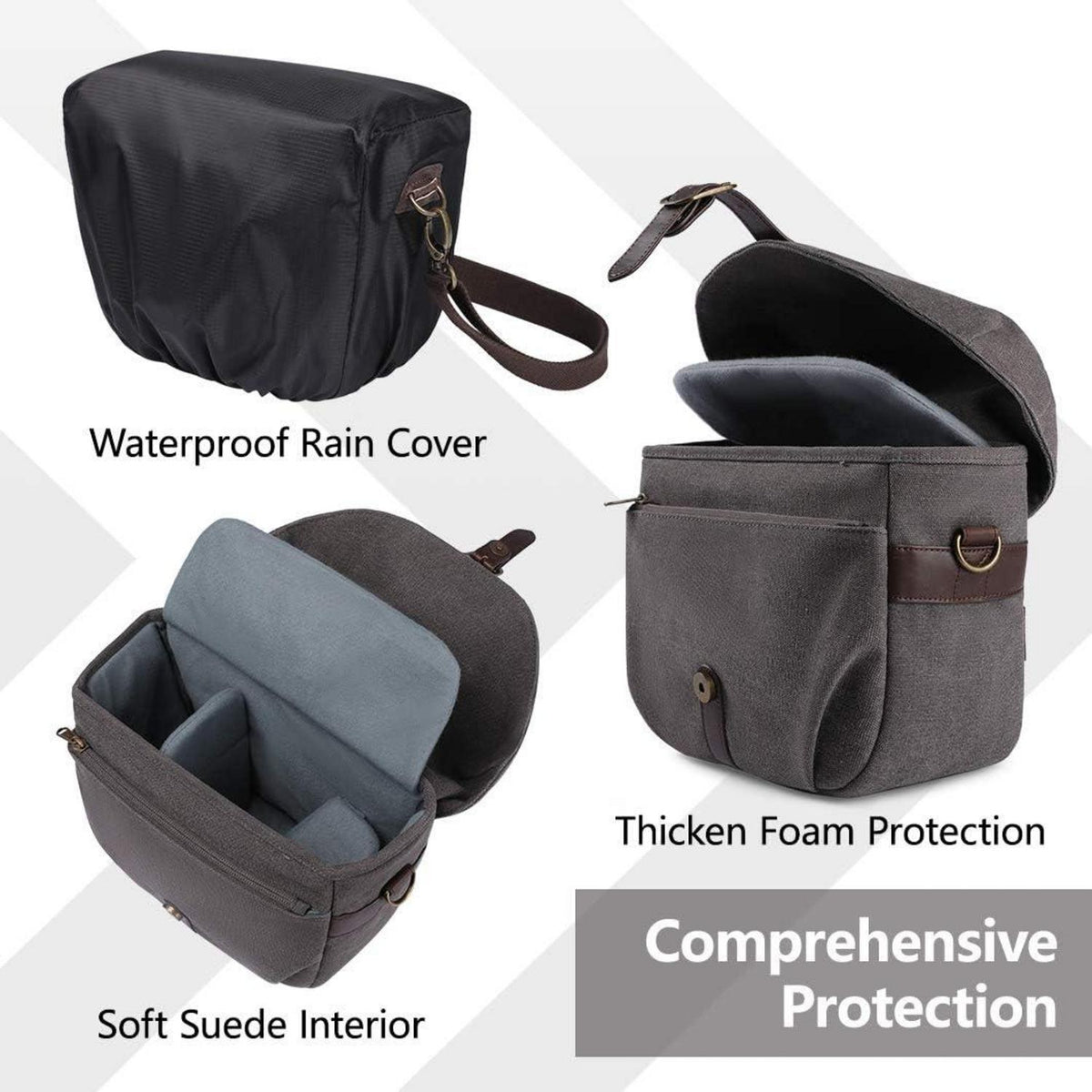 Bagsmart Kameratasche Fototasche Schultertasche SLR Zubehör