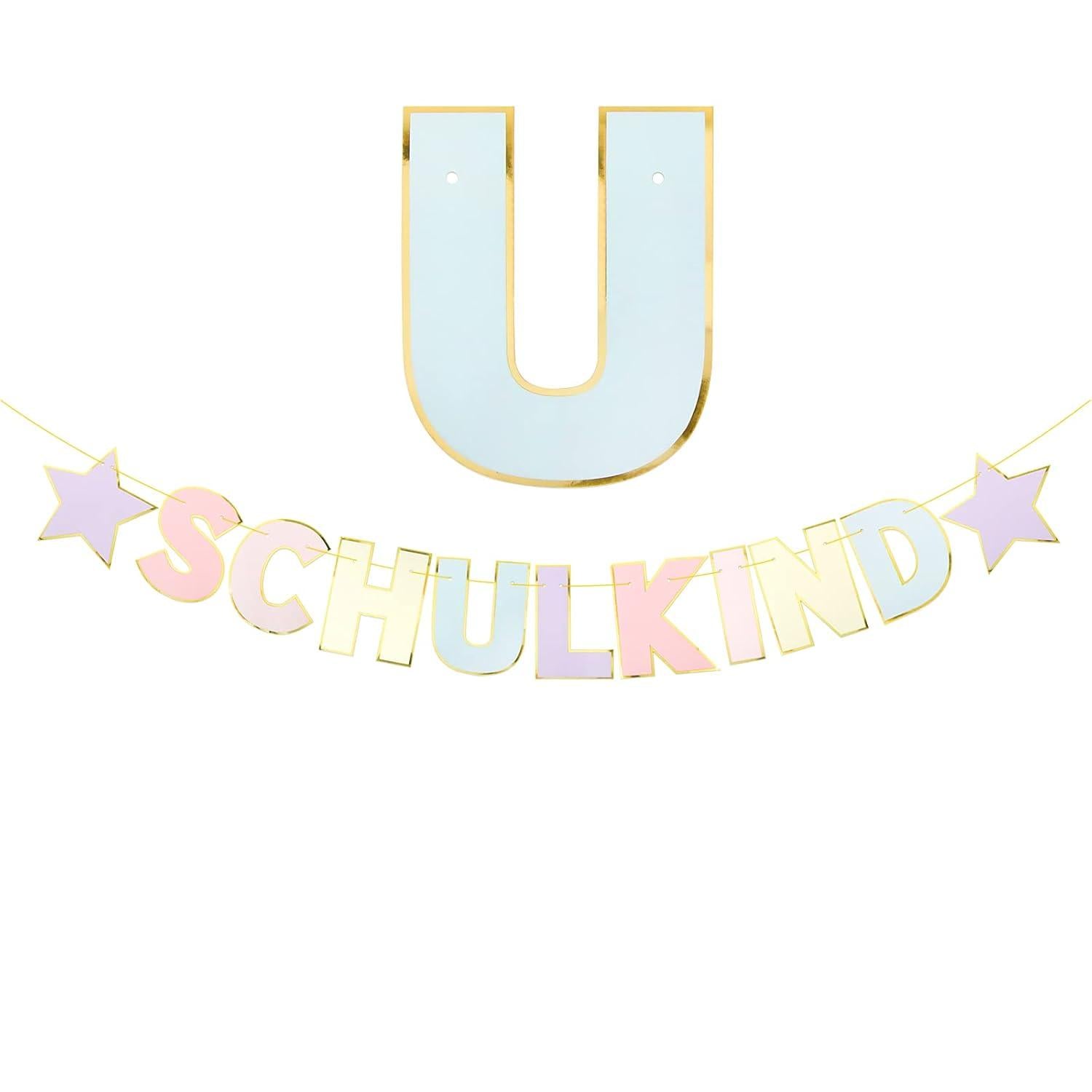 Schulkind Girlande Pastell Einschulung Banner Hänge Deko
