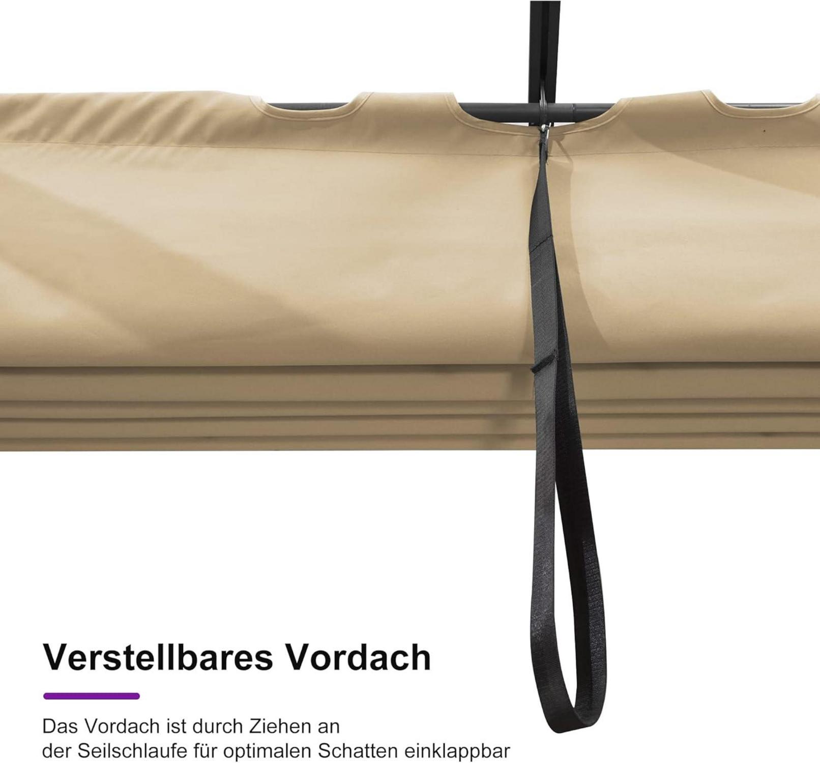 Pergola Aluminium Gartenpavillon 3x3m Beige Wasserdicht UV-Schutz
