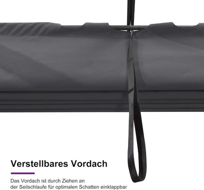 Purple Leaf Pergola 3x4m Aluminium Gartenpavillon mit Schiebedach Grau UV-Schutz
