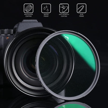 67mm Schwarz-Mist 1/8 Filter Optisches Glas 28x Nano-Beschichtung