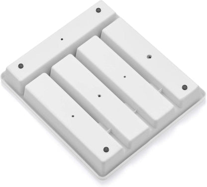 Besteckkasten Schublade Plastik Utensilienfach 5 Fächer Weiß Grau 32.6x29cm