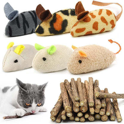 Katzenminzen Spielzeug 36 Stück Mäuse & Sticks