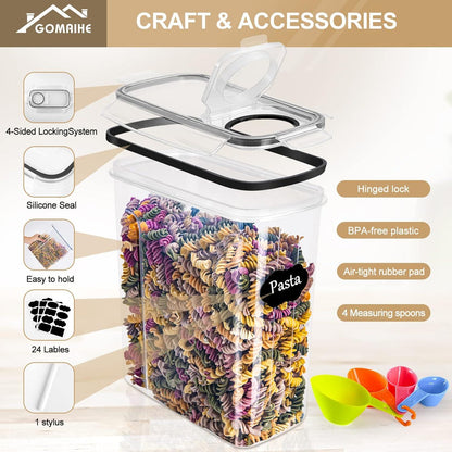 GoMaihe Vorratsdosen Set 2.5L 6 Stück Aufbewahrungsbox Küche Organizer Luftdicht Frischhaltedose Plastik mit Deckel
