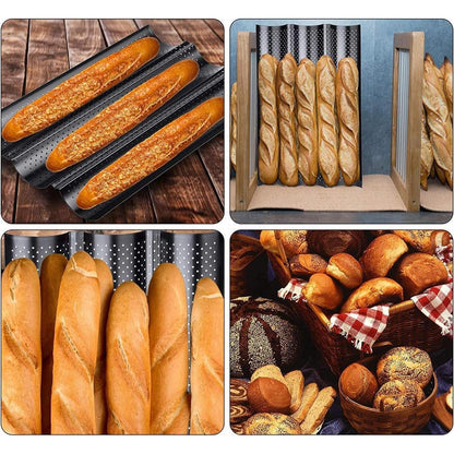 Baguette-Backform mit Antihaftbeschichtung für 4 Baguettes