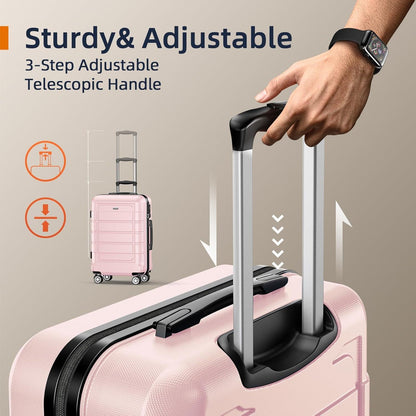 Kofferset 3tlg Hartschale Leicht ABS+PC Erweiterbar Handgepäck TSA 4